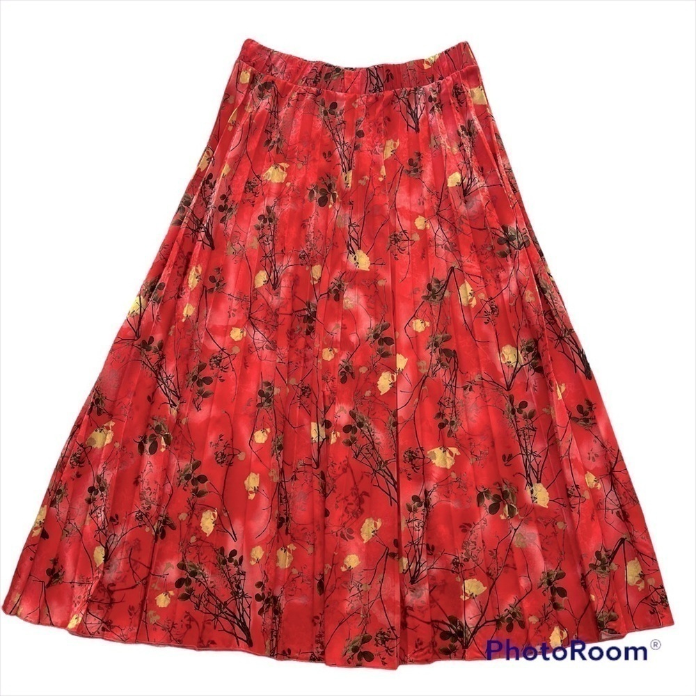 ARTIZAN Robin Barre maxi skirt pleated floral print Summer Boho. Canada. Large